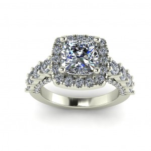 Cushion Halo Engagement Ring 2.70Ctw