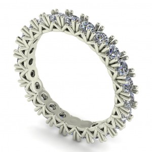 Diamond Round Cut Zig Zag Gallery Eternity Ring 1.90Ctw