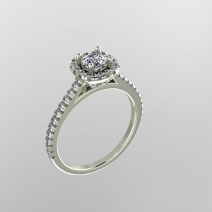 Halo Cathedral Engagement Ring 0.60Ctw
