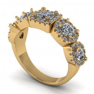 Diamond Princess, Marquise, Cushion and Round Anniversary Ring 1.60Ctw