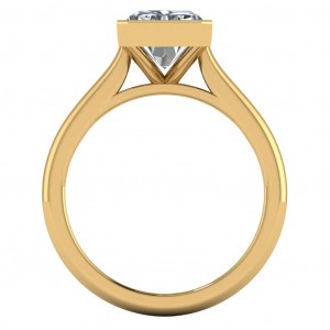 Radiant Half Bezel Cathedral Engagement Ring