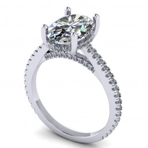 Oval Cathedral Engagement Ring