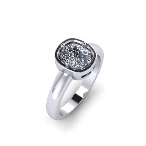 Cushion Solitaire Engagement Ring 1.7Ctw