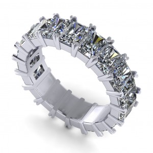 Diamond Eternity Radiant Cut Ring 5.90Ctw