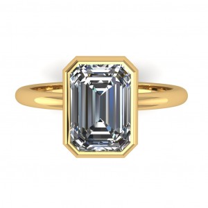 Emerald Bezel Solitaire Engagement Ring 1.90Ctw