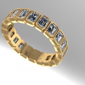 Diamond Emerald Eternity Ring 1.50Ctw