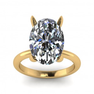 Oval Claw Prong Solitaire Engagement Ring 3.75Ctw