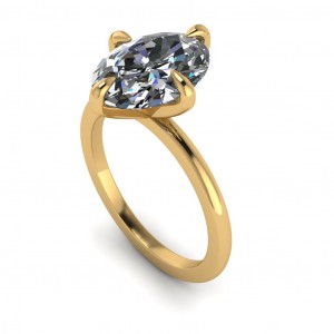 Oval Compass Claw Solitaire Engagement