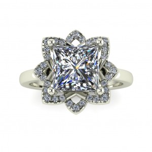 Halo Engagement Ring 2.35Ctw