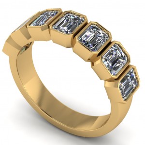 Diamond Emerald Anniversary Ring 2.15Ctw