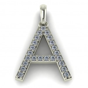 Diamond Initial Block Letter A 0.30Ctw