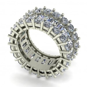 Diamond Baguette and Round Eternity Ring 9.50Ctw