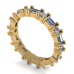 Diamond Baguette and Round Eternity Ring 2.45Ctw