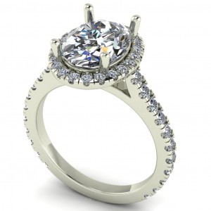 Oval Halo Engagement Ring 3.25Ctw