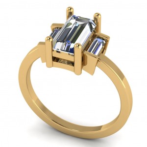 Three Stone Baguette Engagement Ring 1.60Ctw