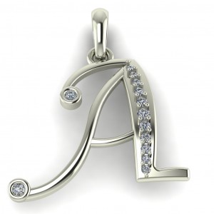 Diamond Initial Fancy Letter A 0.10Ctw