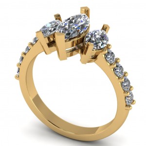 Three Stone Marquise Engagement Ring 1.45Ctw