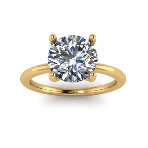Round Solitaire Engagement Ring with Heart Gallery 2.10Ctw
