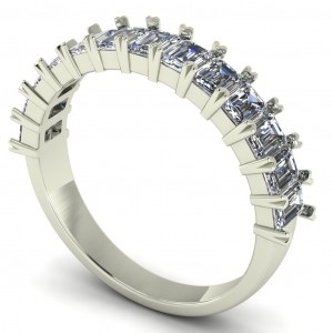 Diamond Emerald Anniversary Ring 0.95Ctw