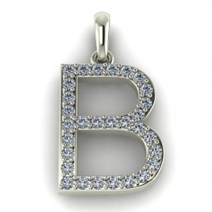 Diamond Initial Block Letter B 0.40Ctw