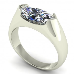 Marquise Solitaire Wide Engagement Ring 1.60Ctw