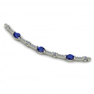 Oval Round Sapphire Necklace