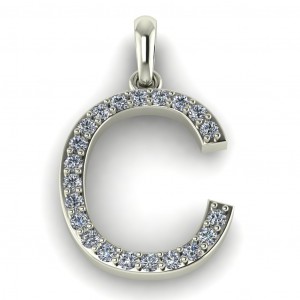 Diamond Initial Block Letter C 0.25Ctw