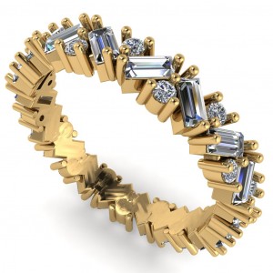 Diamond Baguette and Round Eternity Ring 1.50Ctw