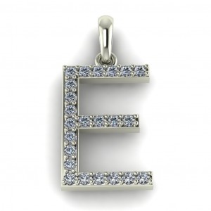 Diamond Initial Block Letter E 0.30Ctw