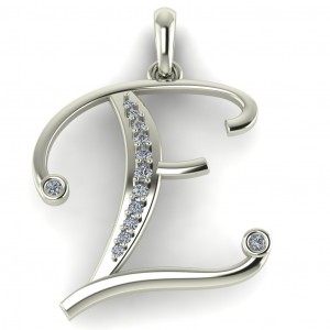 Diamond Initial Fancy Letter E 0.12Ctw