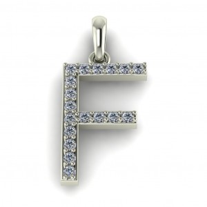 Diamond Initial Block Letter F 0.25Ctw