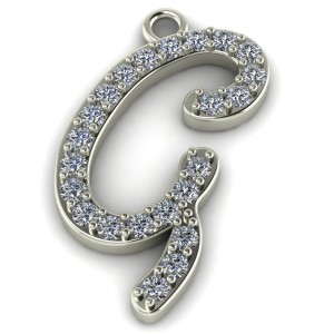 Diamond Initial Script Letter G 0.30Ctw