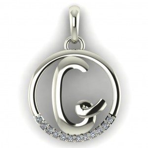 Diamond Initial Circle Letter G 0.075Ctw