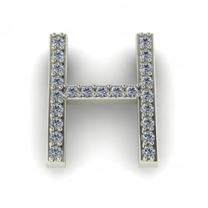 Diamond Initial Block Letter H 0.30Ctw