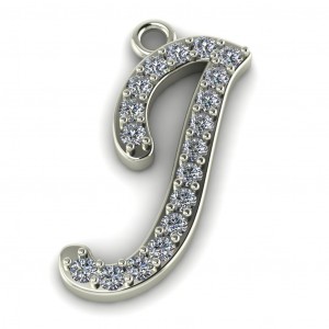 Diamond Initial Script Letter I 0.25Ctw