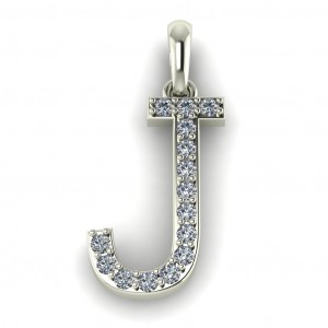 Diamond Initial Block Letter J 0.20Ctw