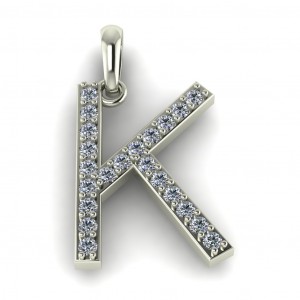 Diamond Initial Block Letter K 0.30Ctw