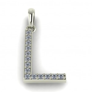 Diamond Initial Block Letter L 0.20Ctw