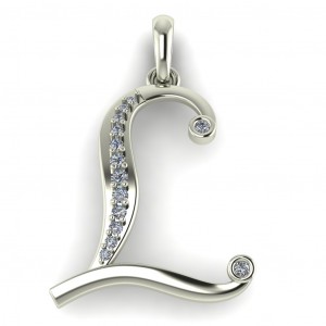 Diamond Initial Fancy Letter L 0.13Ctw