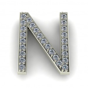 Diamond Initial Block Letter N 0.35Ctw