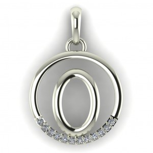  Diamond Initial Circle Letter O 0.075Ctw