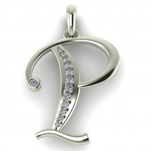  Diamond Initial Fancy Letter P 0.17Ctw