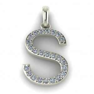 Diamond Initial Block Letter S 0.30Ctw