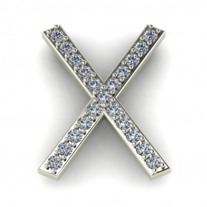 Diamond Initial Block Letter X 0.25Ctw