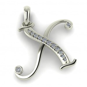  Diamond Initial Fancy Letter X 0.12Ctw