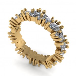 Diamond Pear and Round Eternity Ring 2.10Ctw