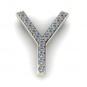 Diamond Initial Block Letter Y 0.20Ctw