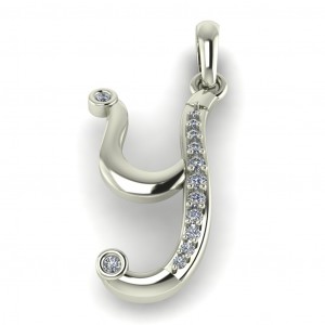  Diamond Initial Fancy Letter Y 0.12Ctw