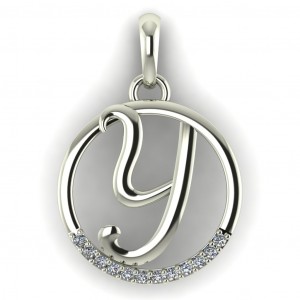  Diamond Initial Circle Letter Y 0.075Ctw