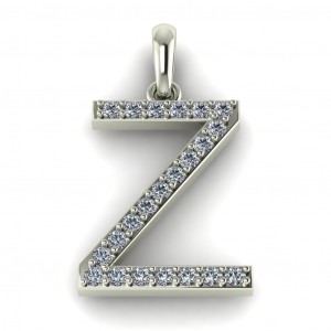 Diamond Initial Block Letter Z 0.30Ctw